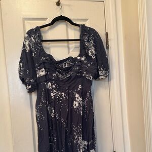Maurices Navy and White Floral Midi Dress